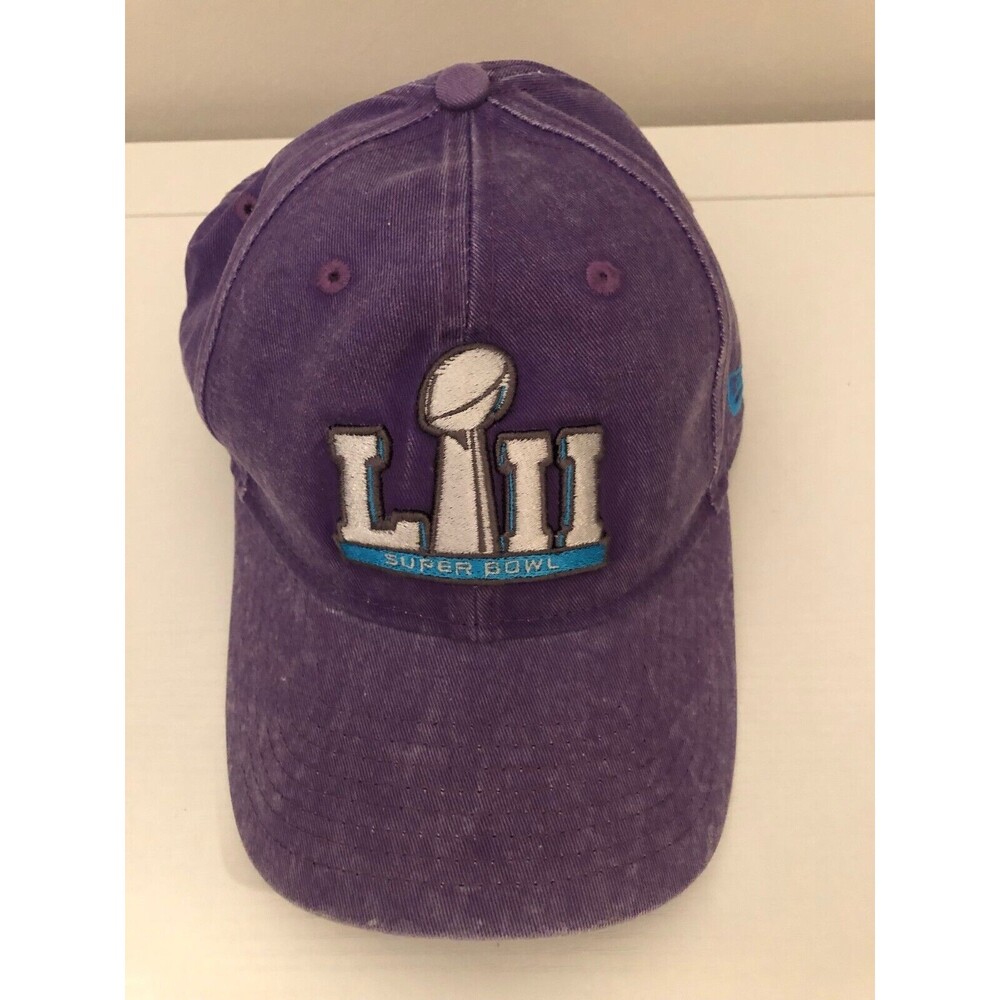Super Bowl LII New Era 920 Hat Cap Adjustable Purple Grey Pre-Owned